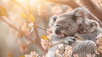 Naklejka premium Greeting Card and Banner Design for Social Media or Educational Purpose of World Wild Koala Day Background