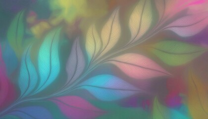 iridescent noise texture blur abstract background; holographic colored leaf veins illustration