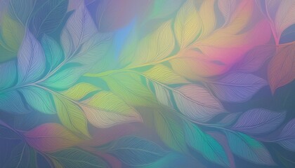 iridescent noise texture blur abstract background; holographic colored leaf veins illustration