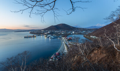 Kamchatka region, view of the city from Nikolskaya Sopka
