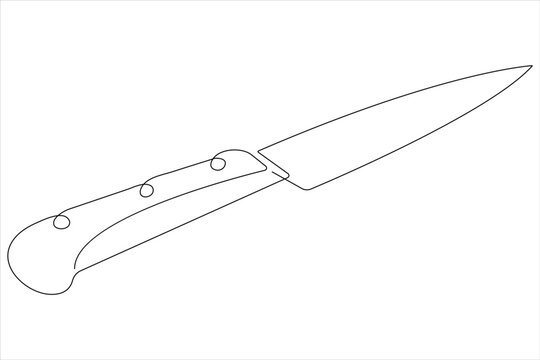 single line knife drawing on white clip art preview