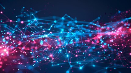 Futuristic network diagram with nodes and connections highlighting advanced data architecture