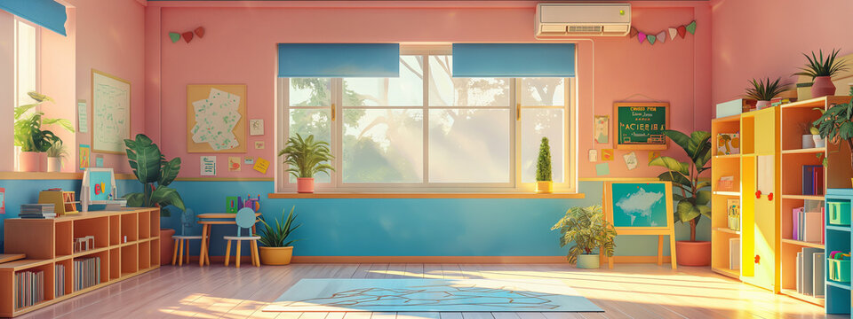 kindergarten classroom illustration