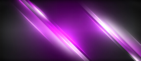 A magenta light beam is illuminating a dark background with hints of electric blue. The neon glow creates a captivating pattern, showcasing the art and technology of tints and shades