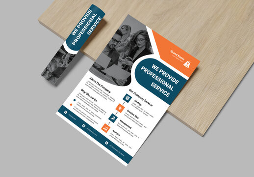 Creative Flyer With Orange Accents