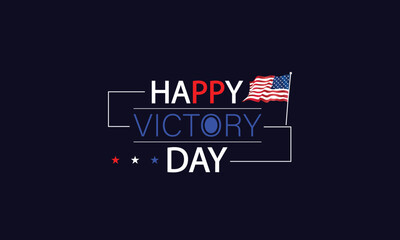 United in Victory American Flag Illustration for Victory Day