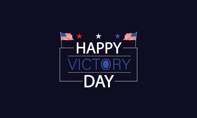 Remembering Victory Day American Flag Illustration Text Inspiration