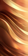 Contemporary abstract wallpaper with flowing gradient from copper to bronze