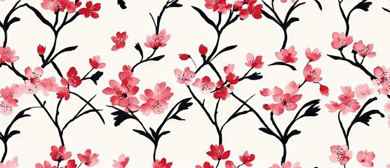Sakura Cherry Blossom Japanese Floral Background