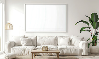 beauty of simplicity with a white frame mockup accentuating the modern interior design of your home