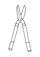 鎌（かま）のイラスト（白黒、モノクロ、線画）