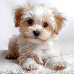 White background, puppy