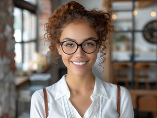Smiling Woman With Glasses