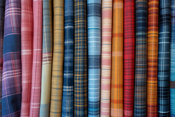 Picture of colorful plaid fabric