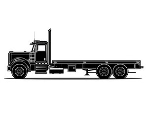 Trailer for Construction Work. Big Tex Trailers Flatbed Trailer Silhouette
