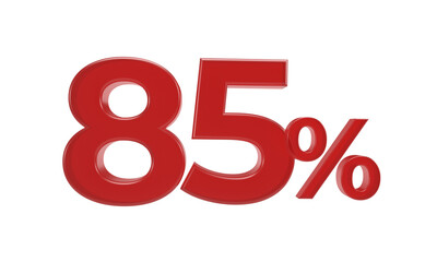 85 percent red 3D rendering.