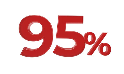 95 percent red 3D rendering.