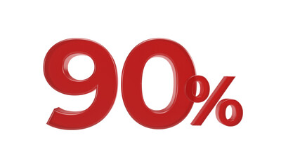 90 percent. 3D rendering.