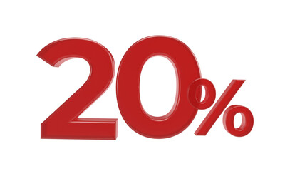 20 percent. 3D rendering.