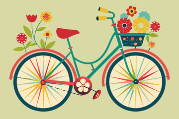 Fototapeta premium retro bicycle with flowers