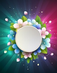 abstract background with floral frame and copy space
