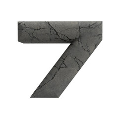 Obraz premium Number 7, 3D stone material