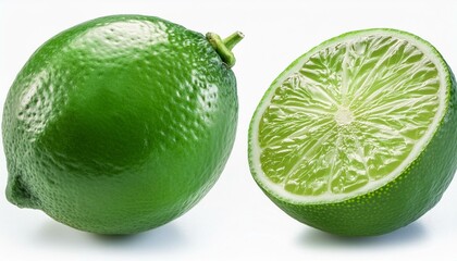 Citrus lime fruit Hyperrealistic Highly Detailed Isolated On WHITE Background