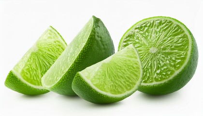 Citrus lime fruit Hyperrealistic Highly Detailed Isolated On WHITE Background