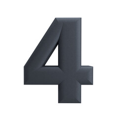 Number 4,  3D with transparent background