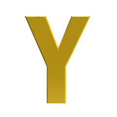 Fototapeta premium Letter Y gold with transparent background