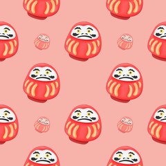 daruma,seamless pattern with daruma