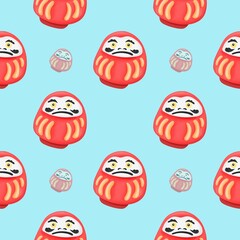 daruma,seamless pattern with daruma