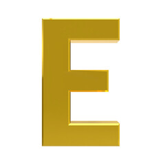 Letter E gold with transparent background