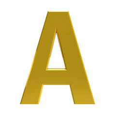 Letter A gold with transparent background