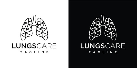 geometric lungs logo vector icon illustration