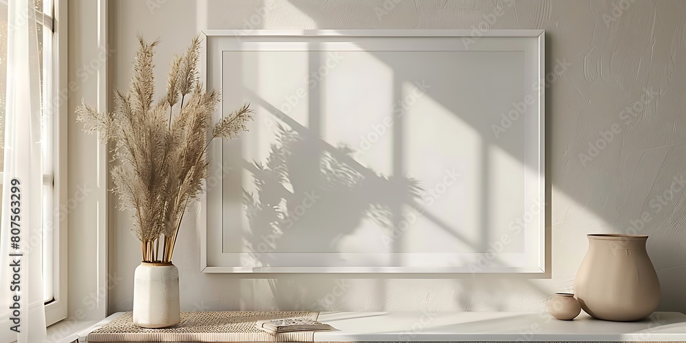 Poster bring calm to the room with this serene white frame mockup that complements the decor