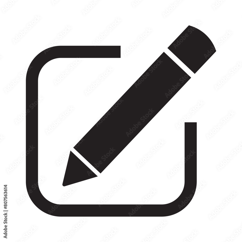 Poster edit icon, notepad edit document with pencil icon. vector illustration. edit icon symbol vector pict