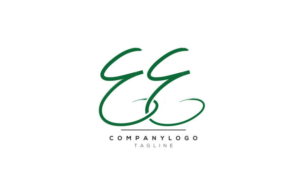 Alphabet letters Initials logo EE