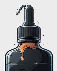 Vivid graphic of black ink dripping from the top of a glass bottle.