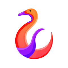 colorful gradient swan animal logo