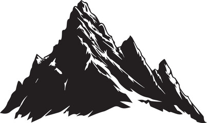 Mountains Black silhouette on white background 
