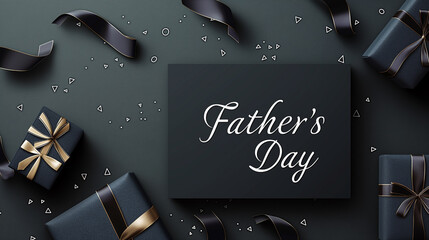 A sophisticated minimalist text Father's Day background unfolds, its design characterized by crisp white writing set against a backdrop of sleek black