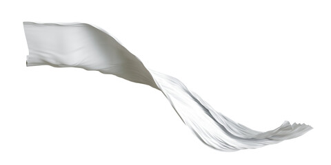 white fabric cloth flowing on wind, wave flying movement, 3d rendering