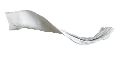 white fabric cloth flowing on wind, wave flying movement, 3d rendering