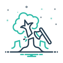 Mix icon for deforestation