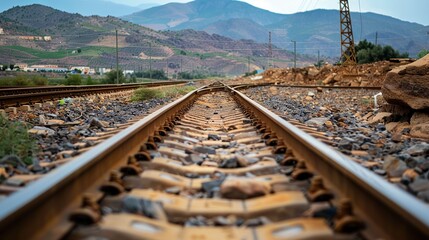 A close up photo of railway in morocco