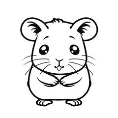 Fototapeta premium Cute 2D drawing feeling hamster