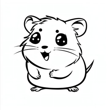 Cute 2D drawing feeling hamster