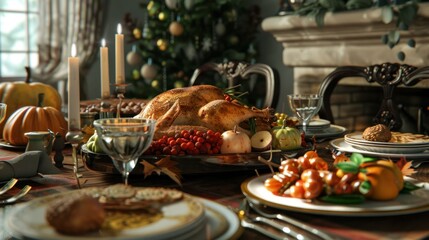 Thanksgiving Dinner food First time seeing 