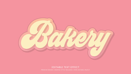 bakery text effect template editable design for business logo and brand